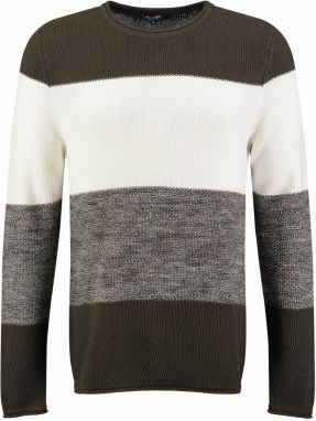 Key Largo Sveter 'Jogi'  zelená / zelená melírovaná / biela