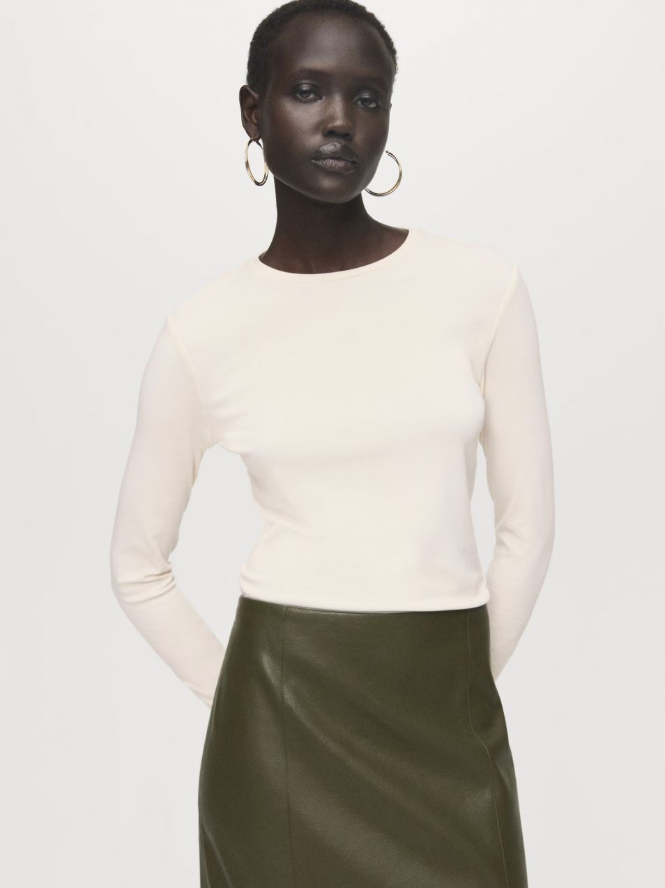 MANGO Tričko 'SECONDCA'  slonová kosť