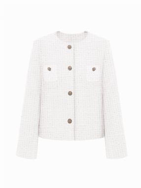 Imily Bela Prechodná bunda  čierna melírovaná / biela