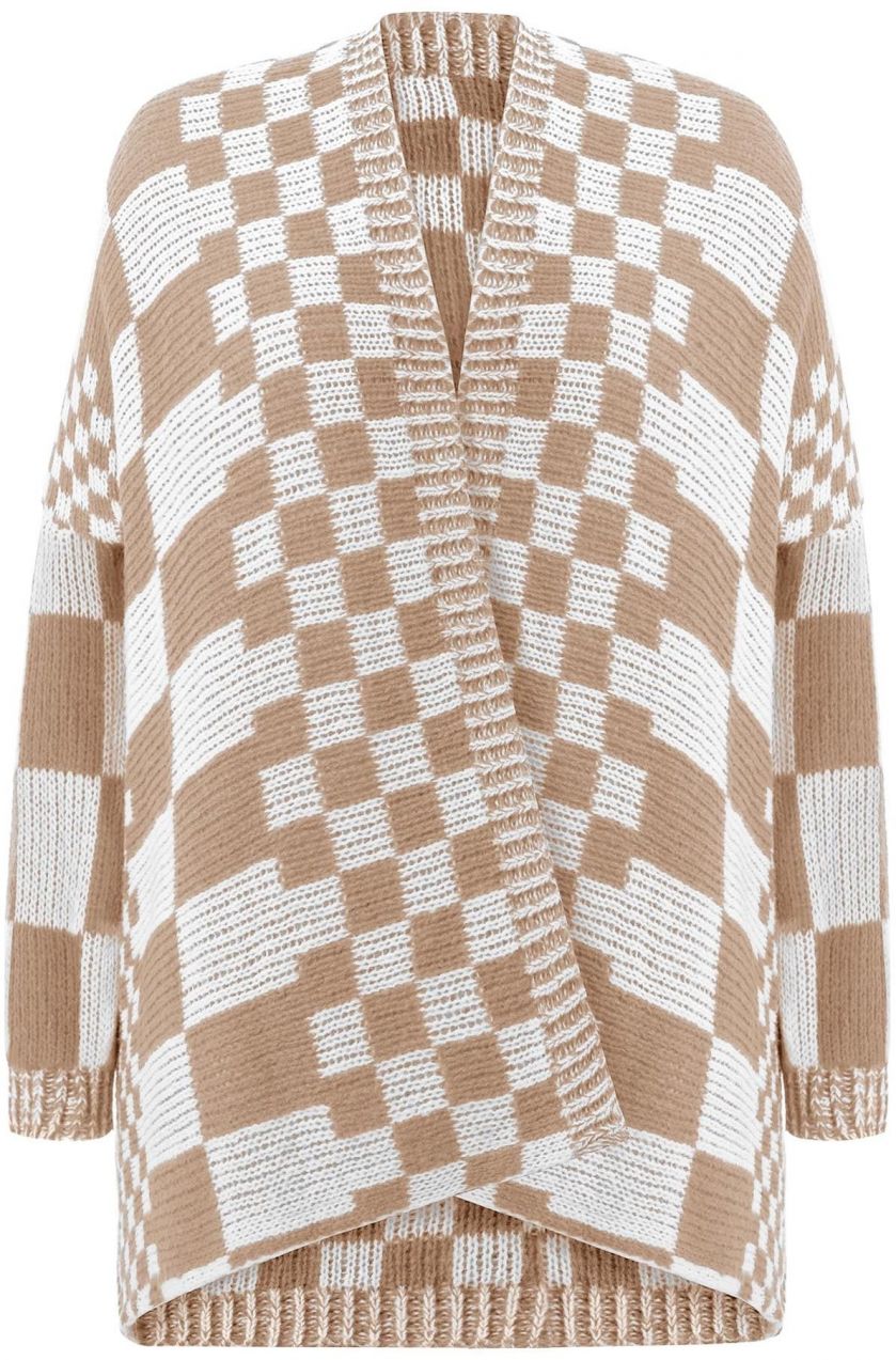 Imily Bela Kardigán  tmavobéžová / biela