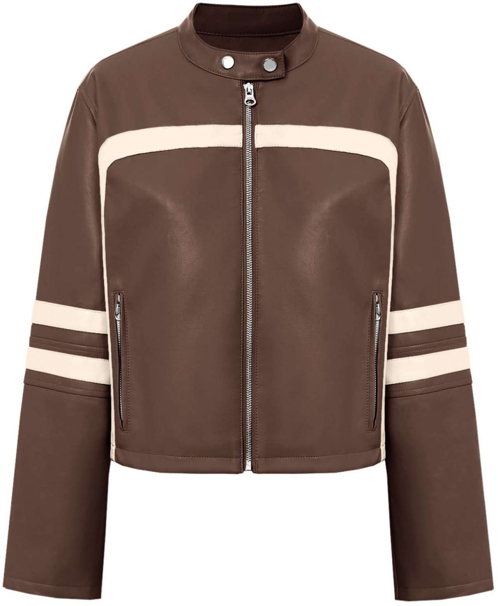 Imily Bela Prechodná bunda  svetlobéžová / hnedá