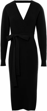 Imily Bela Pletené šaty  čierna