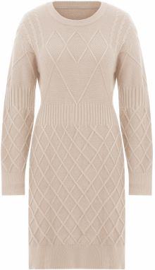 Imily Bela Pletené šaty  béžová