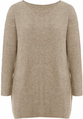 Imily Bela Pletené šaty  béžová melírovaná