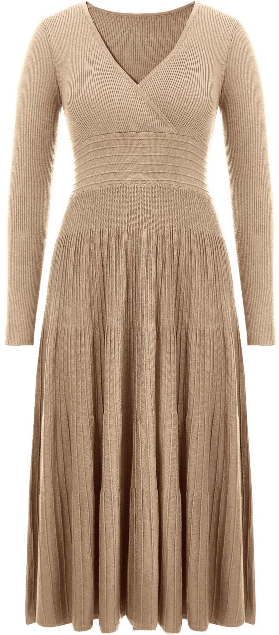 Imily Bela Pletené šaty  béžová