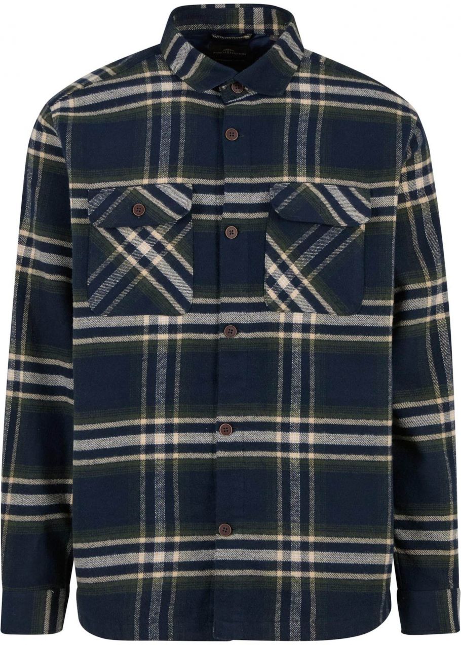FYNCH-HATTON Košeľa  svetlobéžová / námornícka modrá / tmavozelená