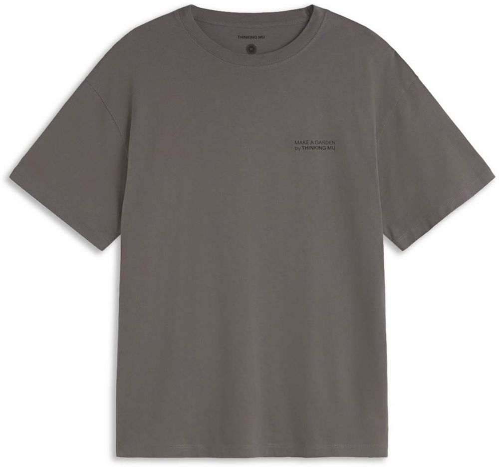 Thinking MU Tričko 'FLOWER ROPE'  sivá / čierna