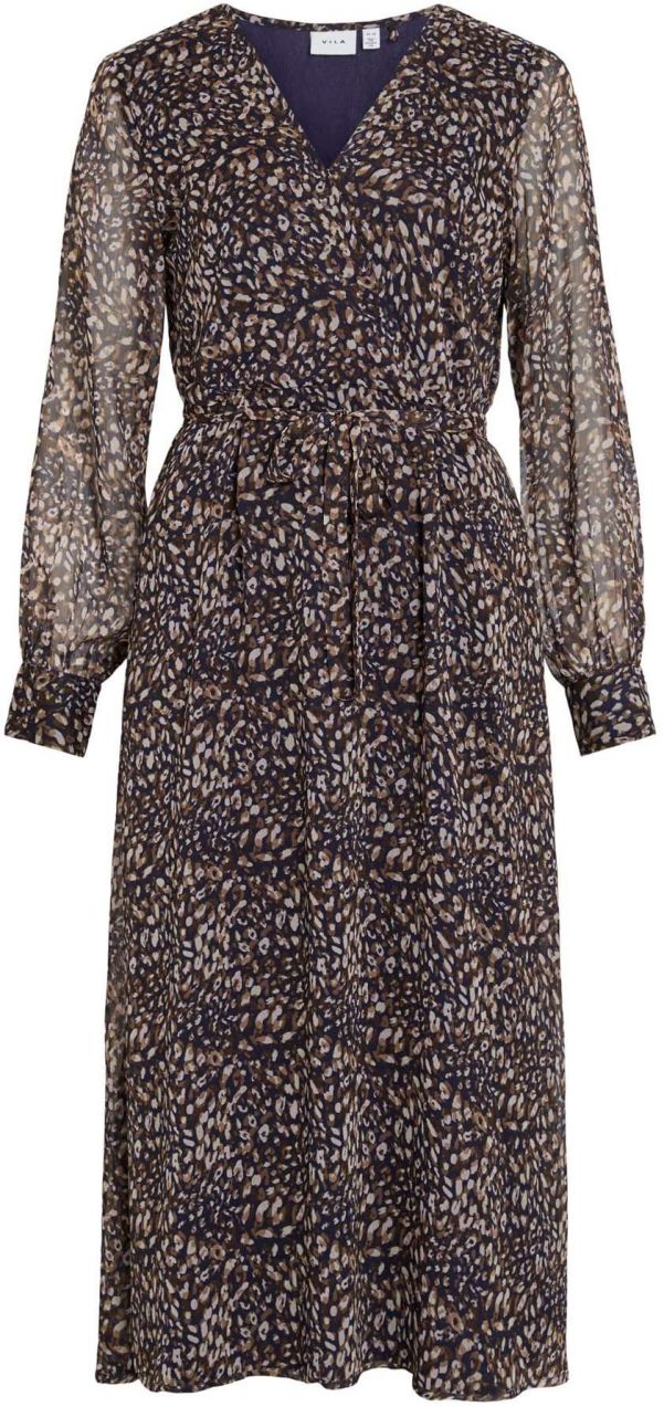 VILA Šaty 'VIFALIA'  hnedá / brokátová / modrofialová / biela