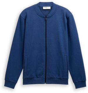 TOM TAILOR DENIM Tepláková bunda  tmavomodrá