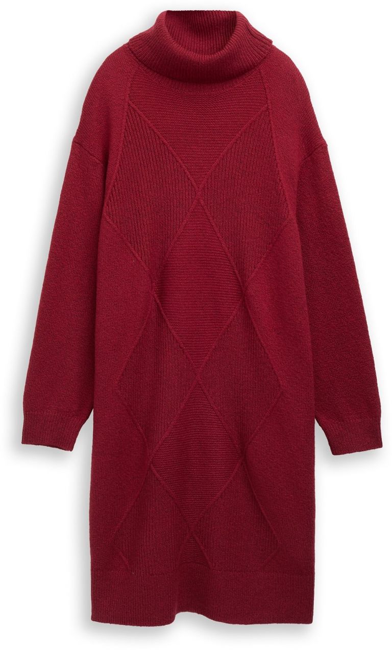 Tom Tailor Women + Pletené šaty  tmavočervená