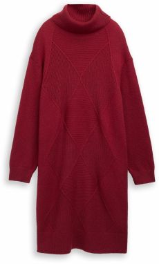 Tom Tailor Women + Pletené šaty  tmavočervená