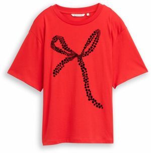 TOM TAILOR DENIM Tričko  červená / čierna