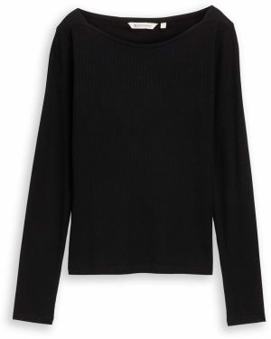 TOM TAILOR DENIM Tričko  čierna