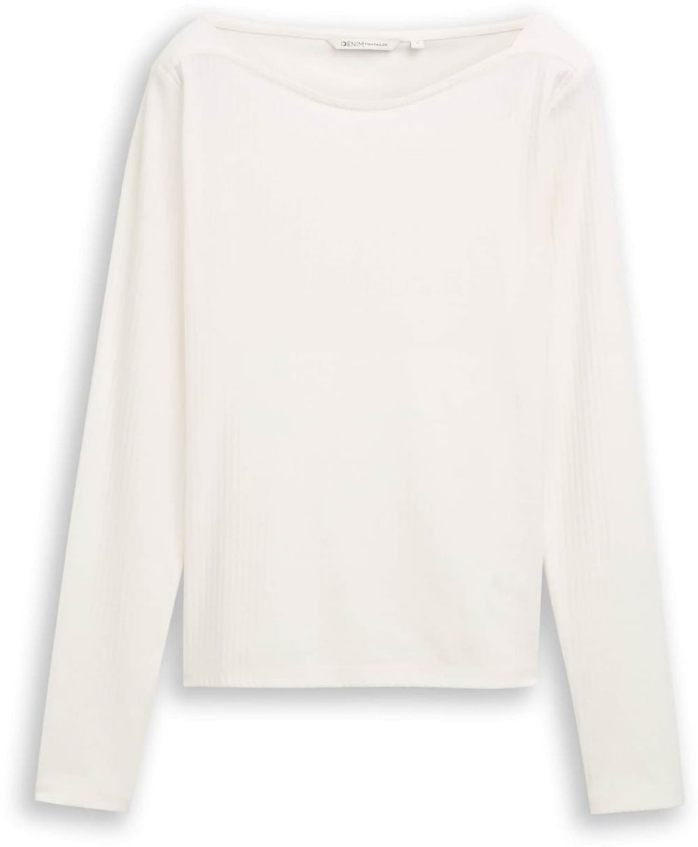 TOM TAILOR DENIM Tričko  šedobiela