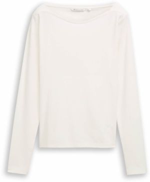 TOM TAILOR DENIM Tričko  šedobiela