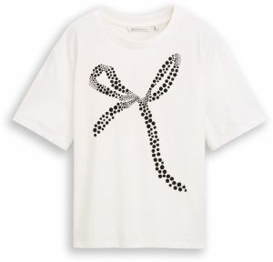 TOM TAILOR DENIM Tričko  čierna / šedobiela