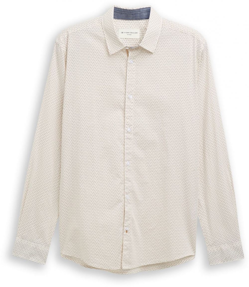 TOM TAILOR Košeľa  námornícka modrá / žltá / biela ako vlna