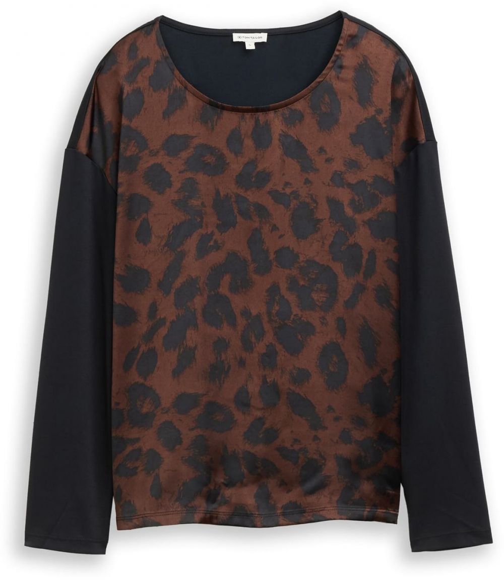 TOM TAILOR Tričko  hnedá / čierna