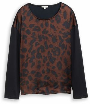 TOM TAILOR Tričko  hnedá / čierna