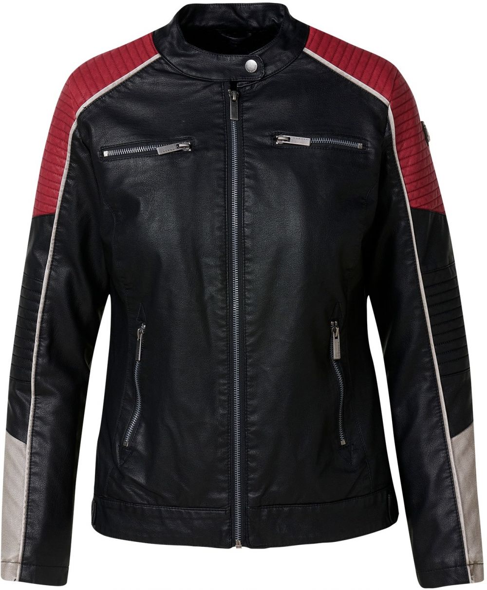 KOROSHI Prechodná bunda  béžová / červená / čierna