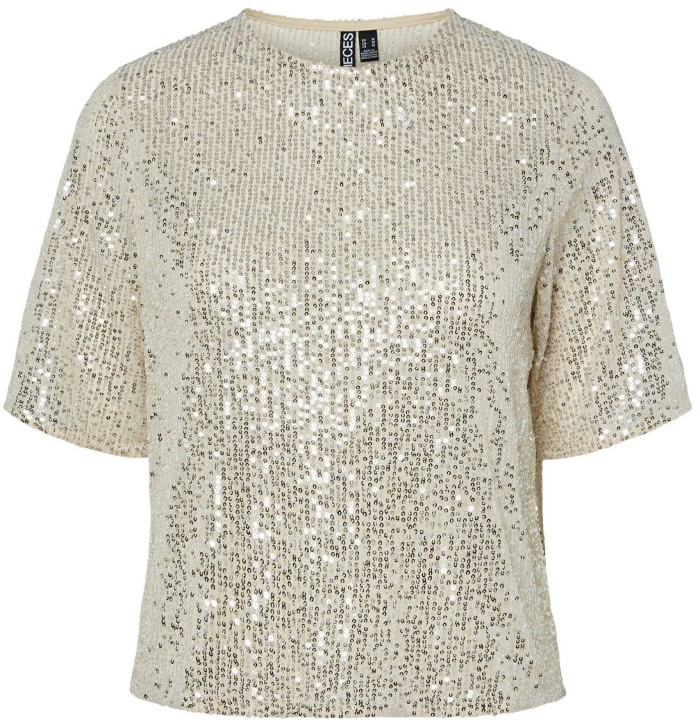 PIECES Blúzka 'PCJack'  béžová / strieborná