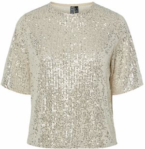 PIECES Blúzka 'PCJack'  béžová / strieborná
