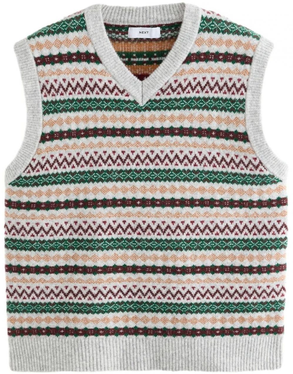 Next Sveter  farba ťavej srsti / sivá / zelená / burgundská