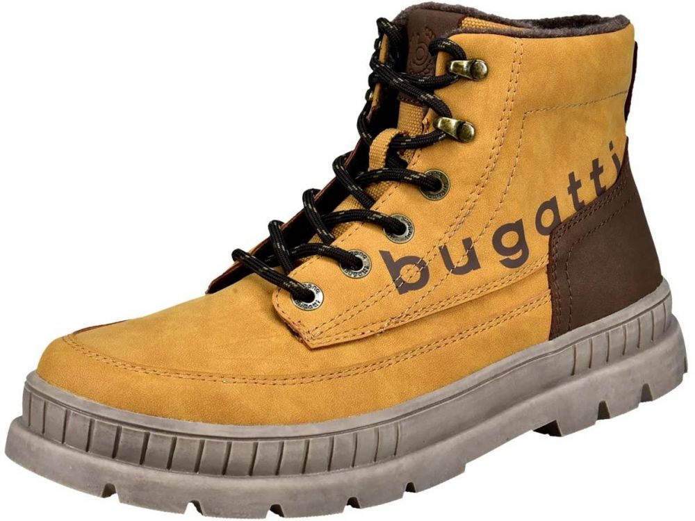 bugatti Šnurovacie čižmy 'Pallario'  farba ťavej srsti / hnedá / žltá