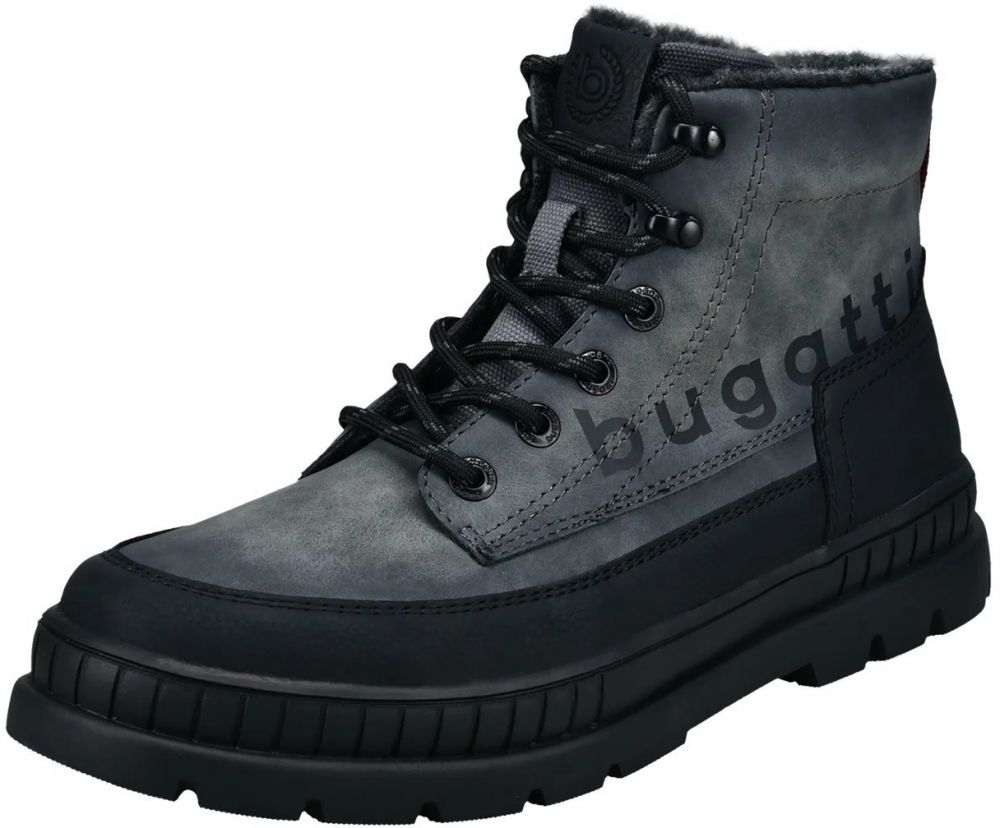 bugatti Šnurovacie čižmy  tmavosivá / čierna