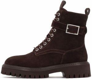 Kazar Šnurovacie členkové čižmy  čokoládová