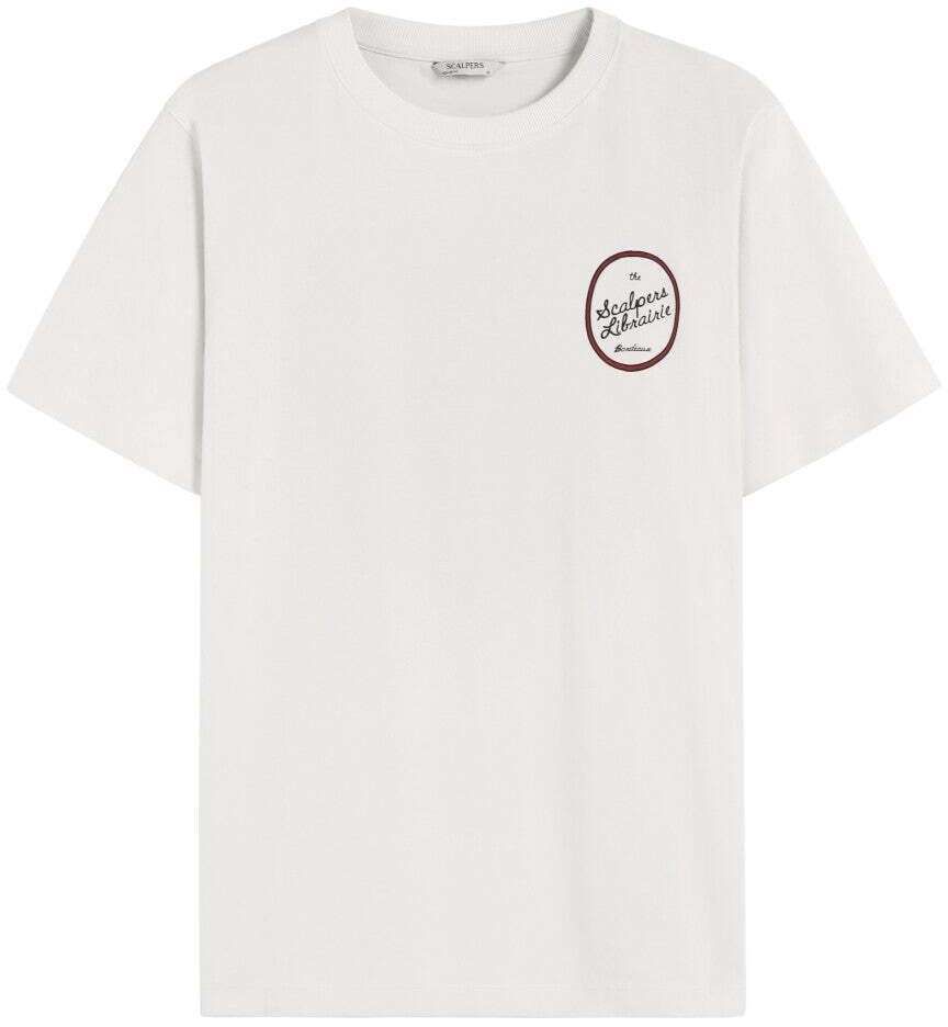 Scalpers Tričko 'Librairie'  svetlobéžová