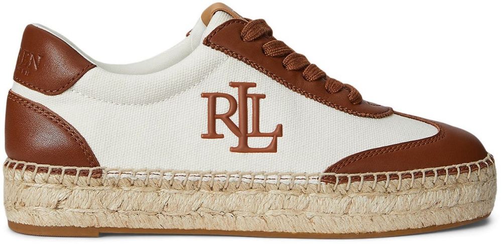 Lauren Ralph Lauren Nízke tenisky 'LUIZE'  hnedá / biela