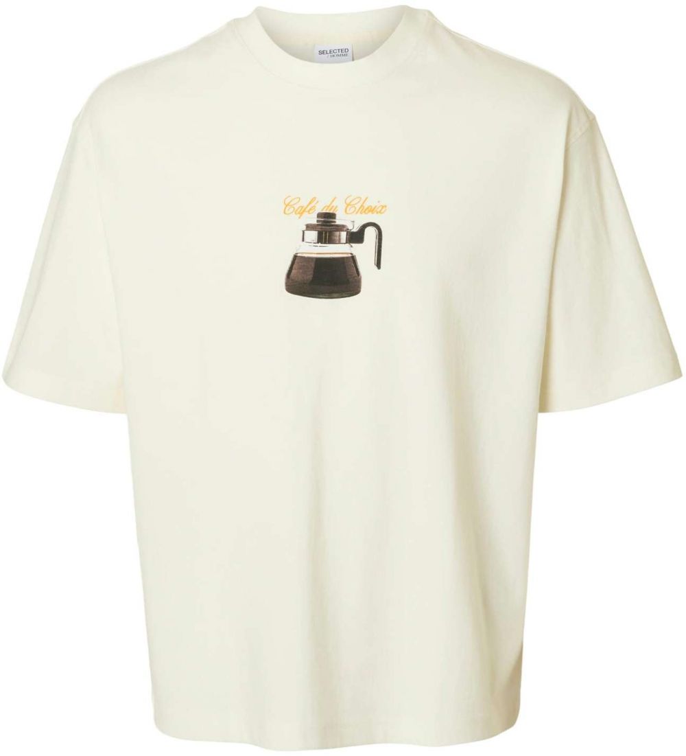 SELECTED Tričko 'SLHNorman'  krémová / žltá / čierna