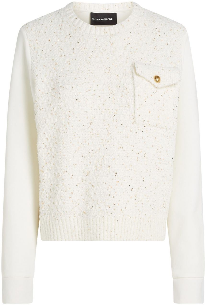 Karl Lagerfeld Sveter  svetlobéžová / biela
