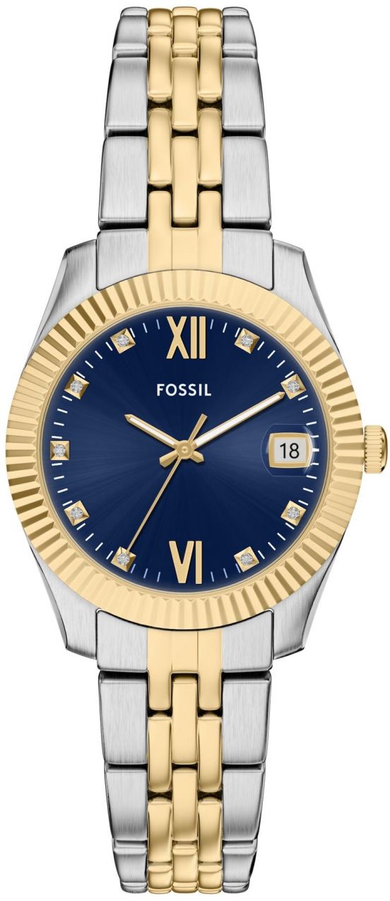 FOSSIL Analógové hodinky 'SCARLETTE'  námornícka modrá / zlatá / strieborná