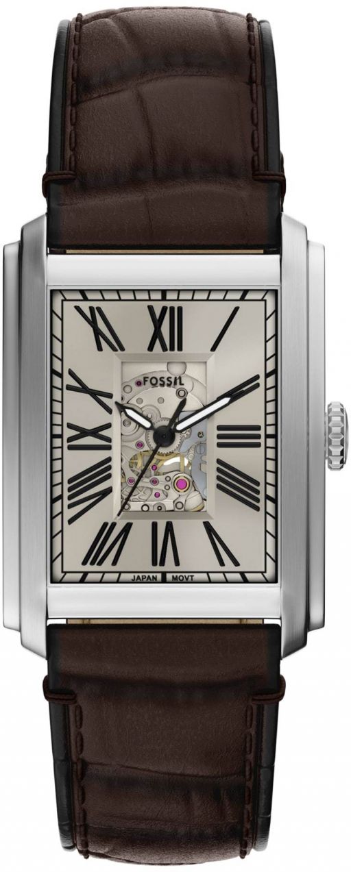 FOSSIL Analógové hodinky 'CARRAWAY'  tmelová / tmavohnedá / čierna / strieborná