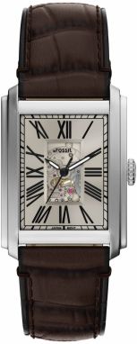 FOSSIL Analógové hodinky 'CARRAWAY'  tmelová / tmavohnedá / čierna / strieborná