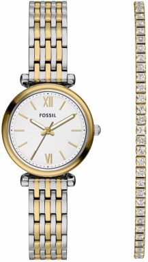 FOSSIL Analógové hodinky 'Carlie'  zlatá / strieborná