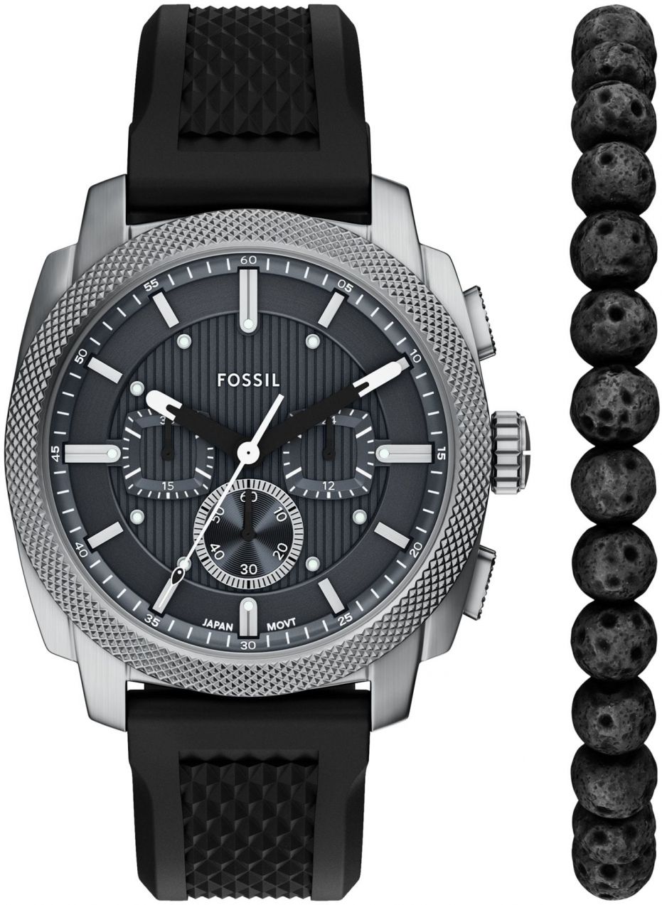 FOSSIL Analógové hodinky 'Machine'  antracitová / čierna / strieborná