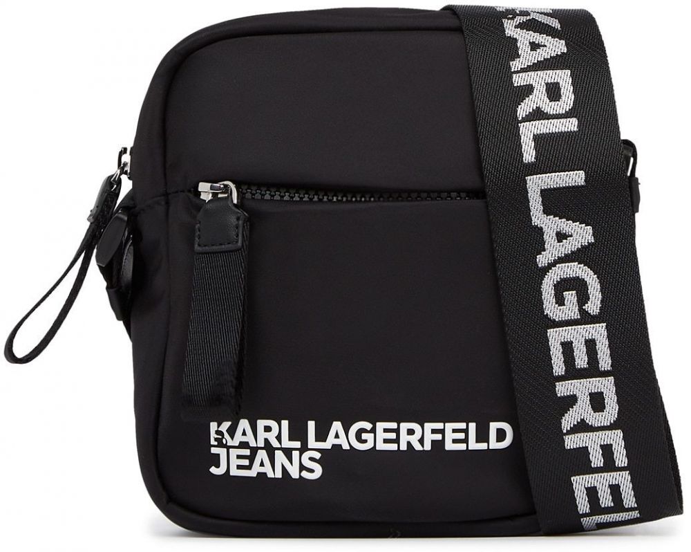 KARL LAGERFELD JEANS Taška cez rameno  čierna / biela