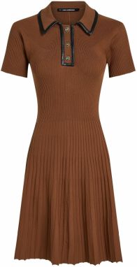 Karl Lagerfeld Pletené šaty  karamelová / čierna