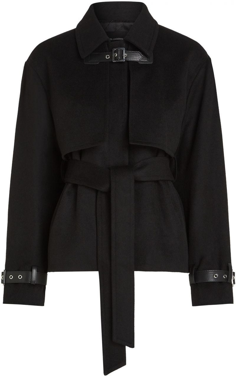 Karl Lagerfeld Prechodný kabát  čierna