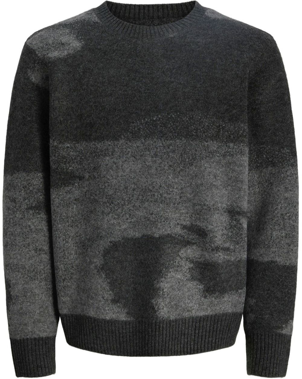 JACK & JONES Sveter 'JCOFLARE'  sivá melírovaná / čierna