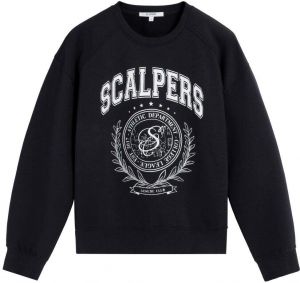 Scalpers Mikina 'College'  námornícka modrá / biela