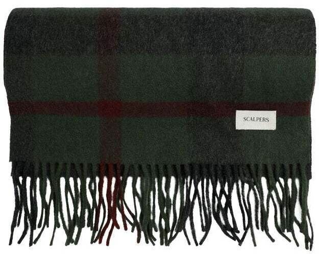 Scalpers Šál 'Chekcs'  zelená / tmavozelená / bordová