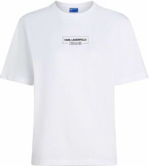 KARL LAGERFELD JEANS Tričko ' OUTLINE LOGO '  biela