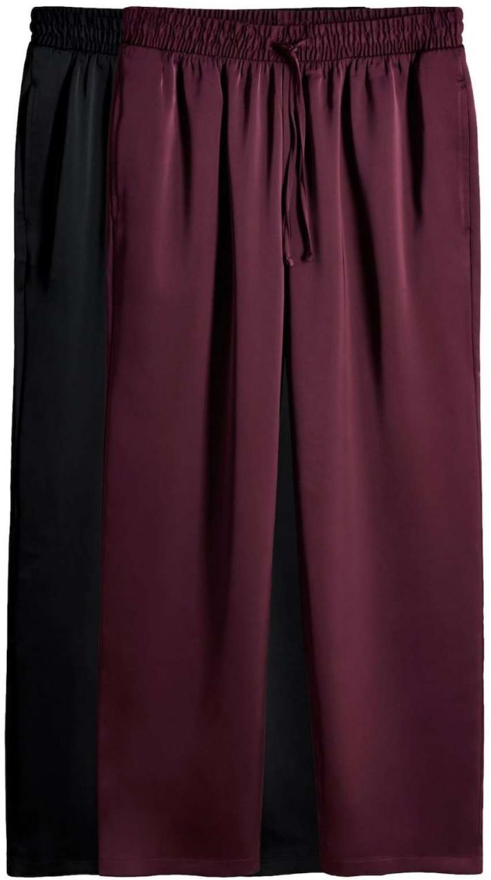 The Set Nohavice  tmavočervená / čierna