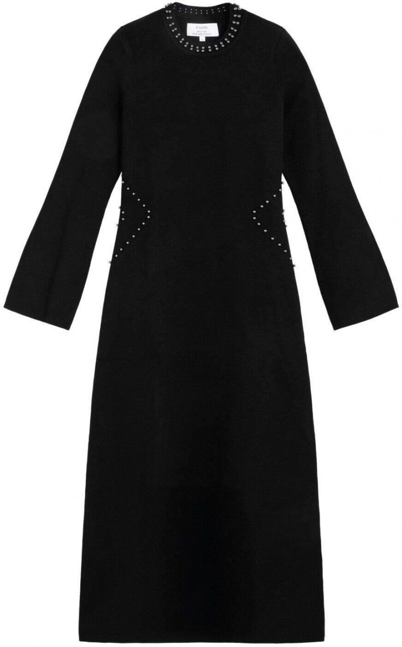 Scalpers Pletené šaty  čierna / strieborná