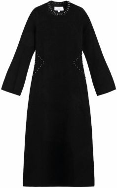 Scalpers Pletené šaty  čierna / strieborná