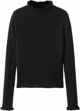 MANGO Sveter 'WAVES'  čierna